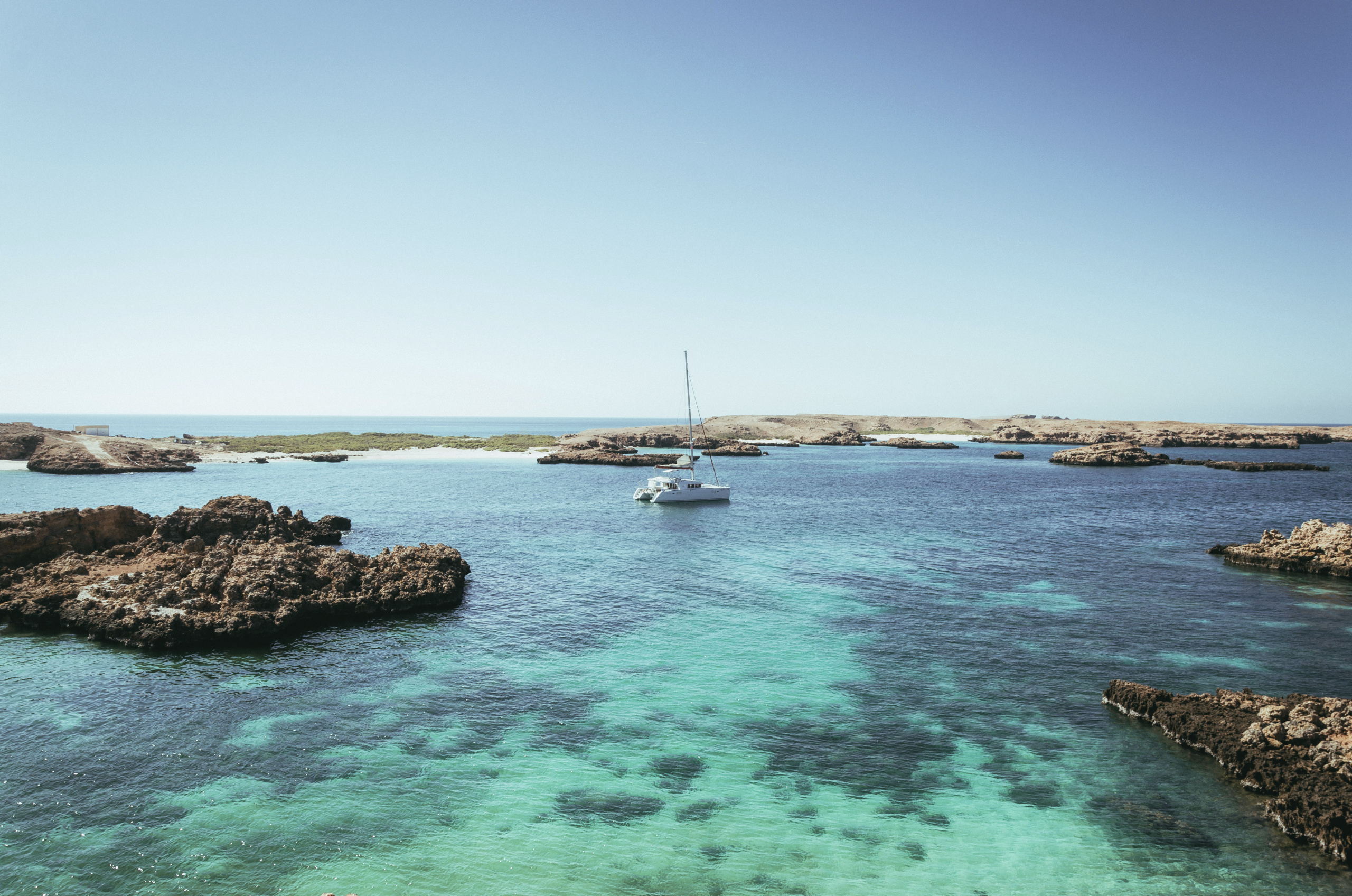 Crystal blue waters in Oman